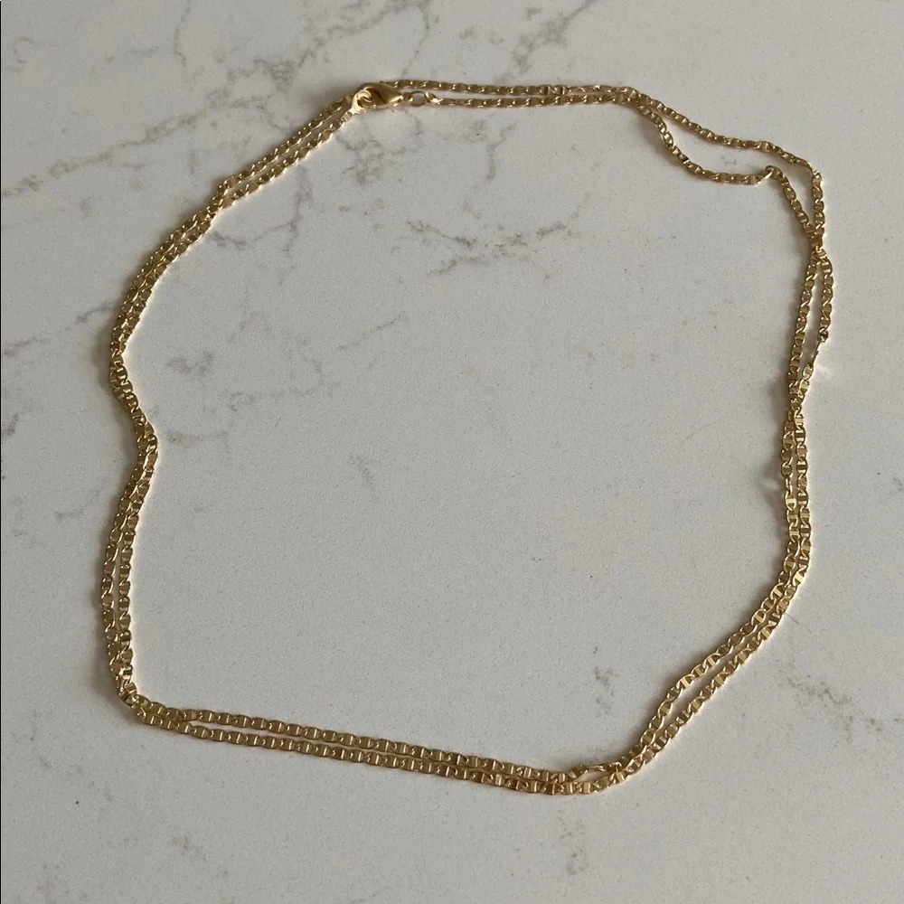 Pretty Bird โข Yellow Gold Plated Flat Mini Mariner Chain - Picture 3 of 10